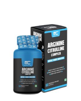 Muscle Club Arginine Citrulline Complex – Nitric Oxide Booster with Grape Seed Extract, 60 Caps