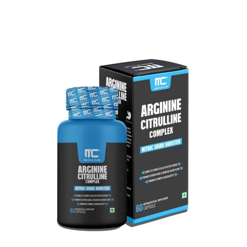 Muscle Club Arginine Citrulline Complex - Nitric Oxide Booster with Grape Seed Extract, 60 Caps