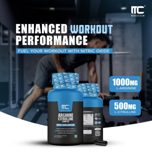 Muscle Club Arginine Citrulline Complex - Nitric Oxide Booster with Grape Seed Extract, 60 Caps - Image 3